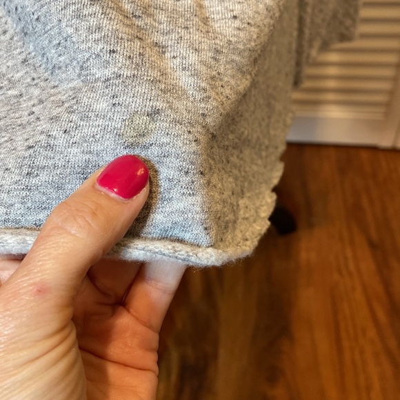 Gap Flounce Sweatshirt Dress, heather gray, flair skirt, slight puff sleeve, M - Picture 5 of 10